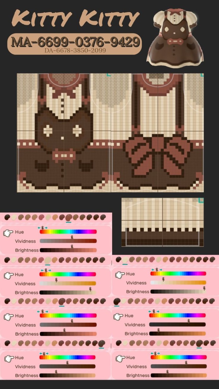 acnh clothes designs grid Bulan 4 ACNH Dress with Color Pallet & Design Grid  Animal crossing