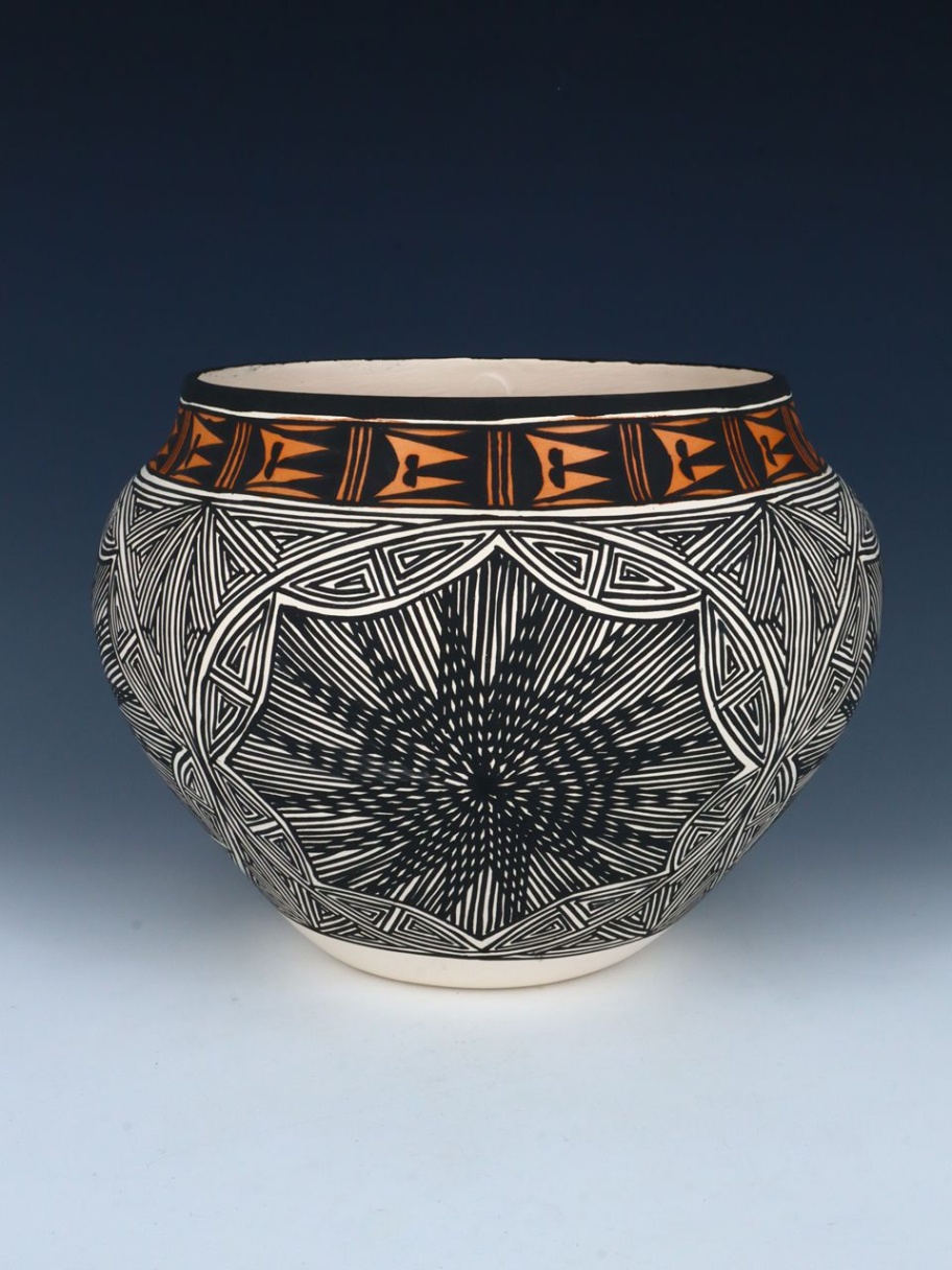 acoma pottery designs Bulan 5 Acoma Pueblo Hand Painted Pottery Bowl