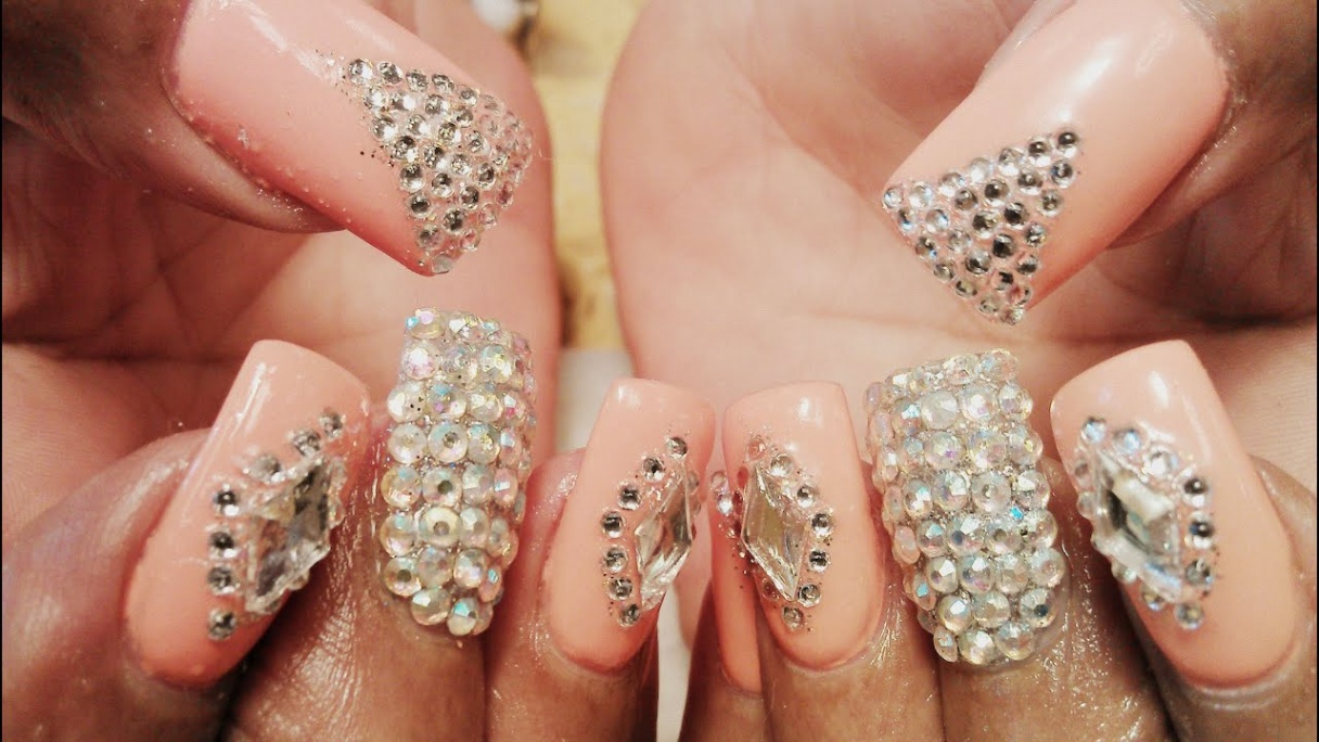 nail designs with diamonds Niche Utama Home FANCY GEL COLOR DIAMOND NAIL ART DESIGNS TUTORIAL
