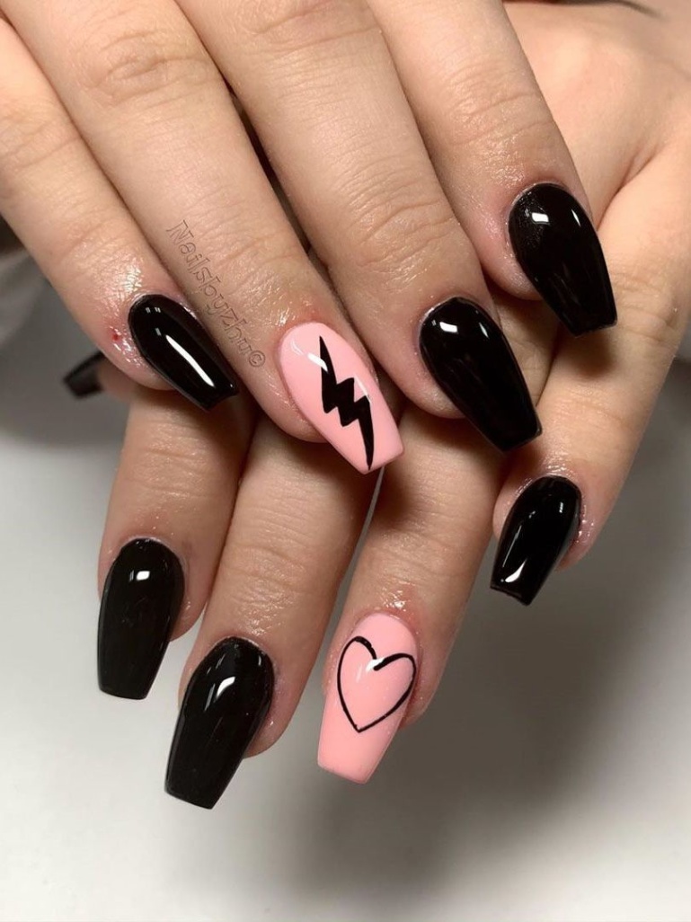 edgy black nail designs Niche Utama Home  Simple and Edgy Black Nails Ideas That You